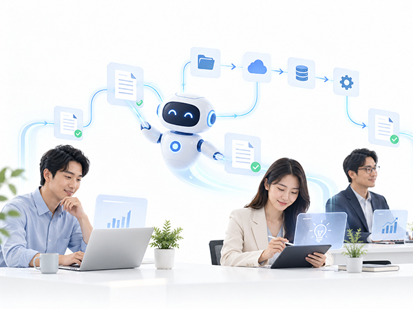 流程自動化情境：AI 協助工作者串聯文件、系統與例行任務