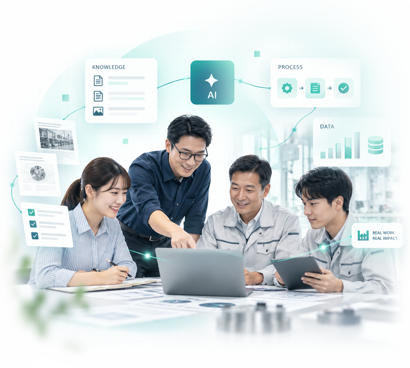 企業團隊共同討論文件與工作流程