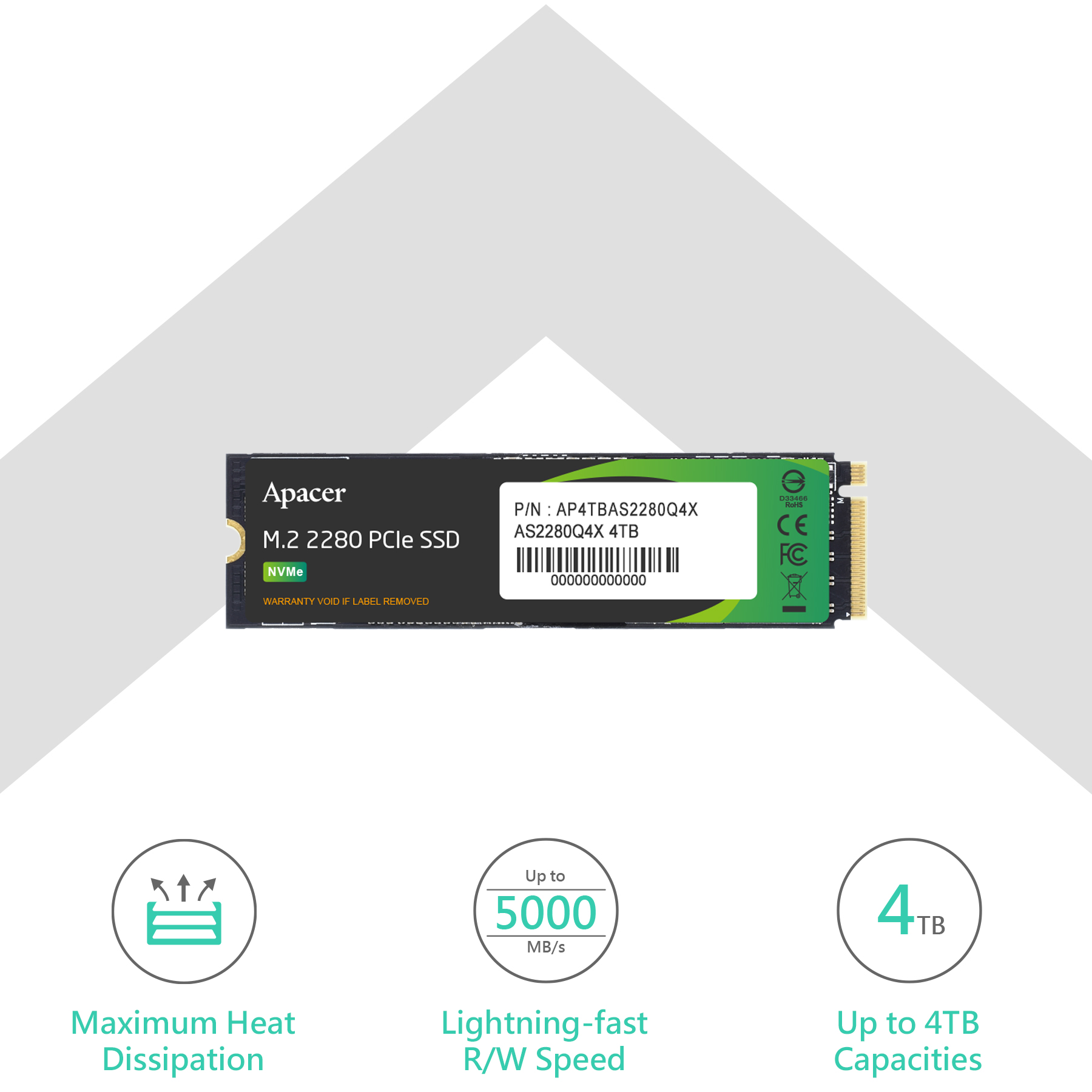 M.2 PCIe SSD AS2280Q4X M.2 PCIe Gen4 x4 - Apacer